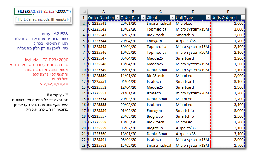 Microsoft 365 Filter & Sort Functions