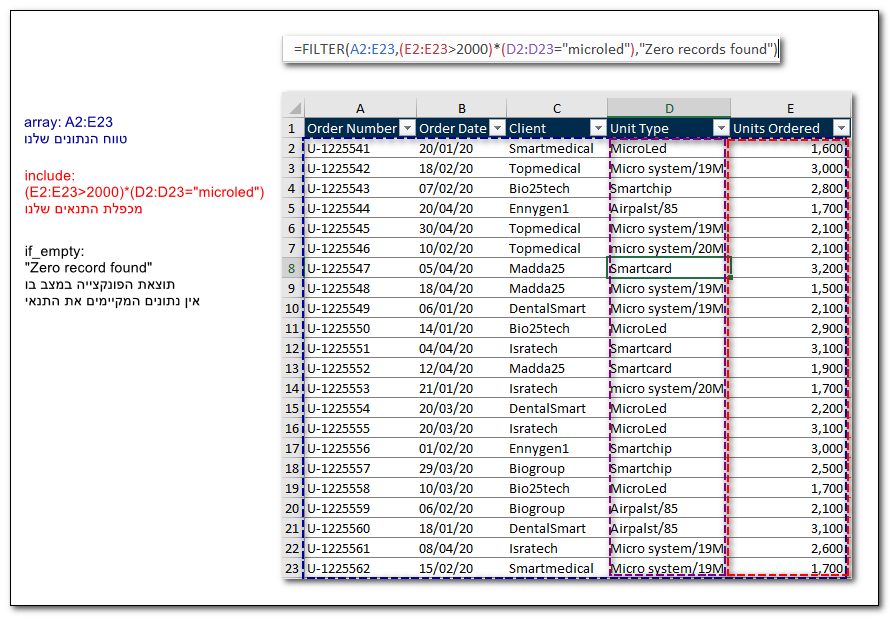 Microsoft 365 Filter & Sort Functions
